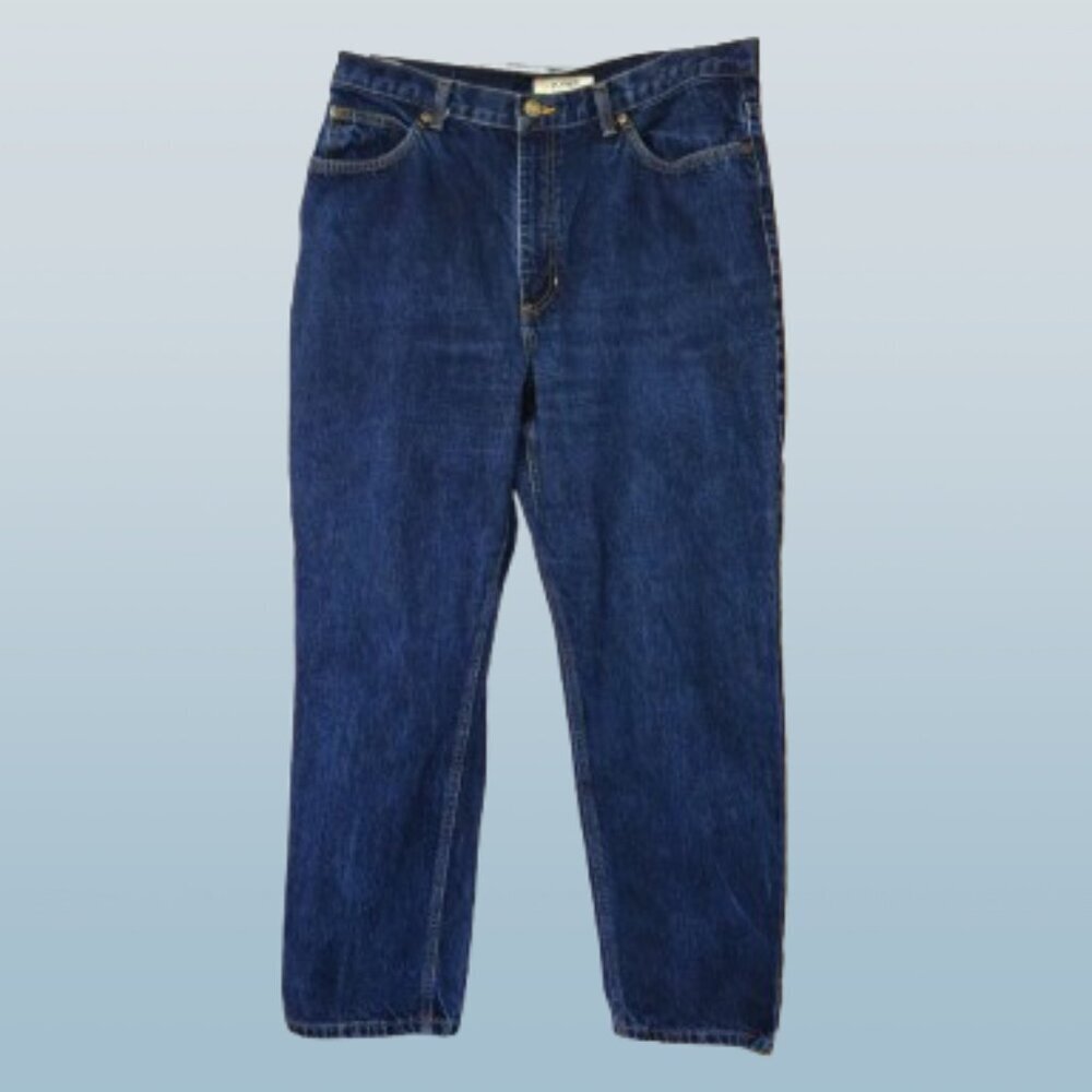 NWOT Jones Sport Cotton Dk Blue Denim Straight Leg Jeans - 16